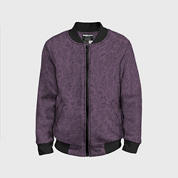 Детский бомбер Фиолетовый цветочный однотонный