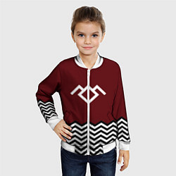 Бомбер детский Твин Пикс - лого, цвет: 3D-белый — фото 2