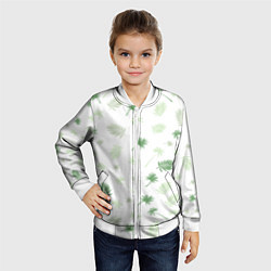 Бомбер детский Текстура белой гавайской рубашки, цвет: 3D-белый — фото 2