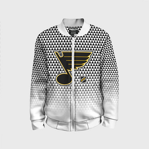 Детский бомбер Сент Луис Блюз - белый градиент / 3D-Белый – фото 1