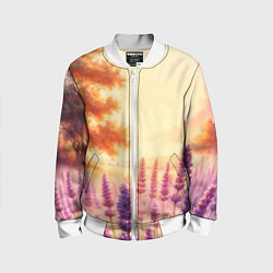 Бомбер детский Поле цветочное, цвет: 3D-белый