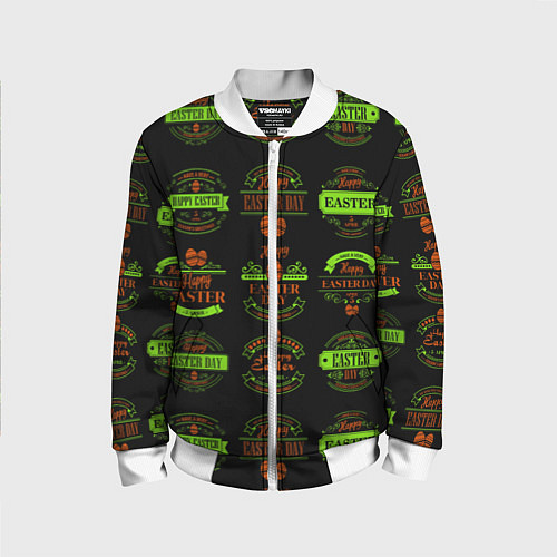 Детский бомбер Easter holidays / 3D-Белый – фото 1