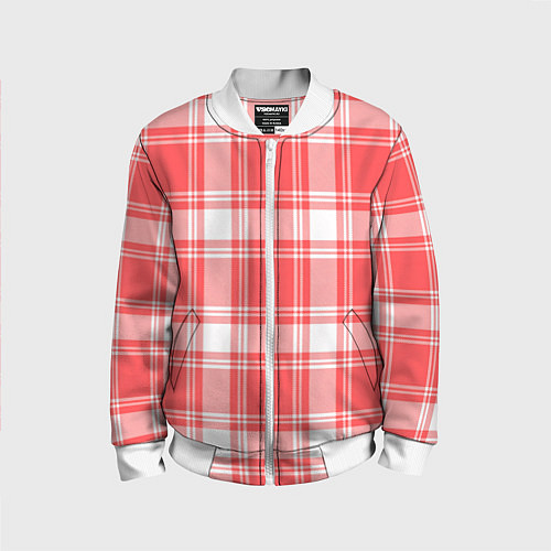 Детский бомбер Checked red white / 3D-Белый – фото 1