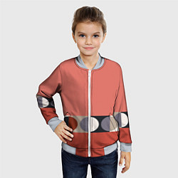 Бомбер детский Луна Малевича розовый томат, цвет: 3D-серый — фото 2
