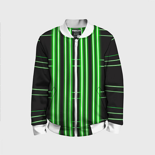 Детский бомбер Neon green / 3D-Белый – фото 1