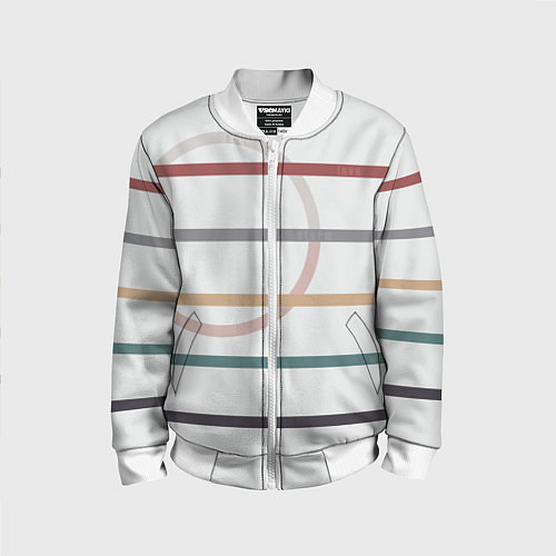 Детский бомбер Stripes and circle / 3D-Белый – фото 1