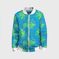 Детский бомбер Palm light green light blue