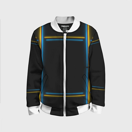 Детский бомбер Neon yellow light blue / 3D-Белый – фото 1