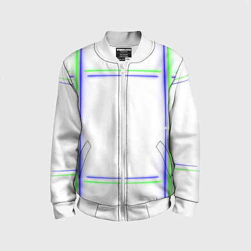 Детский бомбер Neon white green light blue / 3D-Белый – фото 1