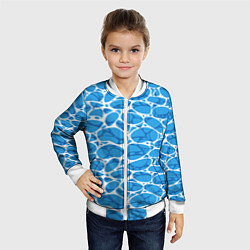 Бомбер детский Волновая рябь на поверхности воды паттерн, цвет: 3D-белый — фото 2