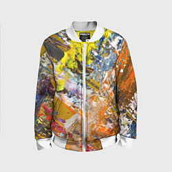 Бомбер детский Живая Абстракция: Поток Цветов и Форм в Постоянном, цвет: 3D-белый