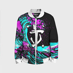 Детский бомбер Doom самураи неоновая волна