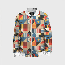 Бомбер детский Ритмы Баухауса, цвет: 3D-белый