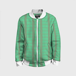 Бомбер детский Color green cage brown stripes, цвет: 3D-белый
