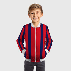 Бомбер детский Color black red stripes, цвет: 3D-белый — фото 2