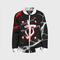 Бомбер детский Doom шторм текстура, цвет: 3D-белый