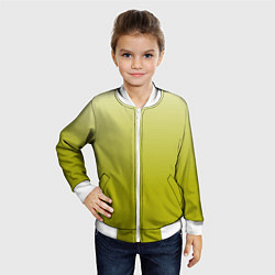 Бомбер детский Градиент лаймовый, цвет: 3D-белый — фото 2