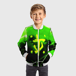Бомбер детский Doom шторм кислотное лого, цвет: 3D-белый — фото 2