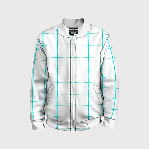 Детский бомбер Color white light blue crosses / 3D-Белый – фото 1
