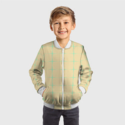 Бомбер детский Color beige green crosses, цвет: 3D-белый — фото 2
