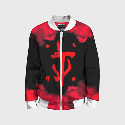 Детский бомбер Doom огненные краски / 3D-Белый – фото 1