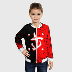 Бомбер детский Doom текстура краски, цвет: 3D-белый — фото 2
