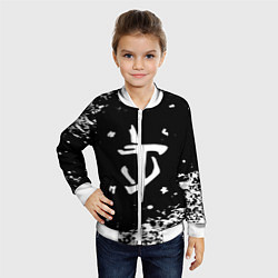 Бомбер детский Doom белый всплеск красок, цвет: 3D-белый — фото 2