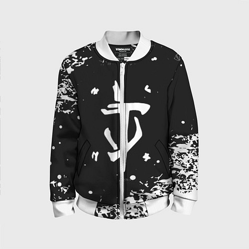 Детский бомбер Doom белый всплеск красок / 3D-Белый – фото 1