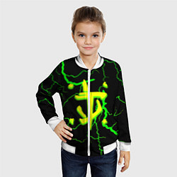 Бомбер детский Doom кислотный шторм молнии, цвет: 3D-белый — фото 2
