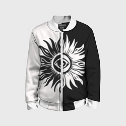 Детский бомбер Солнце черно-белое