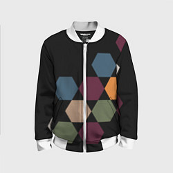 Бомбер детский Honeycombs autumn colors, цвет: 3D-белый