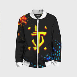 Детский бомбер Doom огненные символы