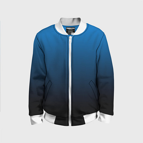 Детский бомбер Blue gradient / 3D-Белый – фото 1