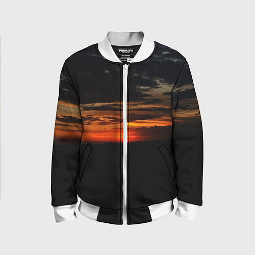 Детский бомбер Закат на плато / 3D-Белый – фото 1
