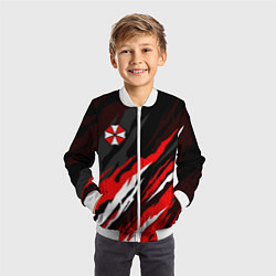 Бомбер детский Umbrella - красное пламя, цвет: 3D-белый — фото 2