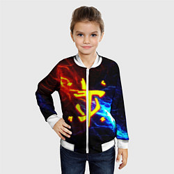 Бомбер детский Doom шторм с молниями, цвет: 3D-белый — фото 2