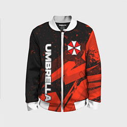 Бомбер детский Umbrella corp - красный, цвет: 3D-белый
