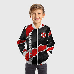 Бомбер детский Umbrella corp - разрывы, цвет: 3D-белый — фото 2