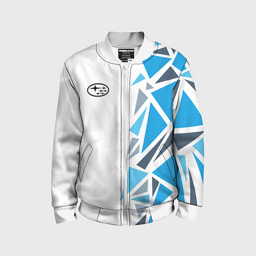 Детский бомбер Субару - фрагменты / 3D-Белый – фото 1