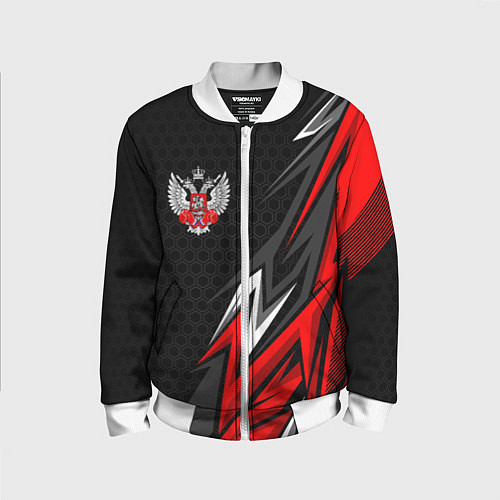 Детский бомбер Федерация бокса - Россия / 3D-Белый – фото 1