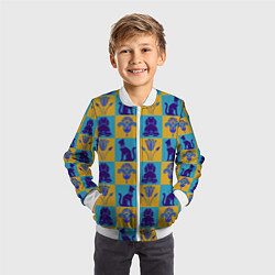 Бомбер детский Символы Египта, цвет: 3D-белый — фото 2