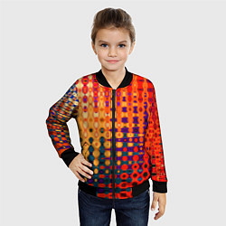 Бомбер детский Красно-жёлтый абстракция, цвет: 3D-черный — фото 2
