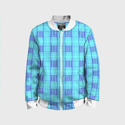 Детский бомбер Color neon light blue purple stripes / 3D-Белый – фото 1