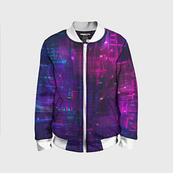 Бомбер детский Геометрия будущего, цвет: 3D-белый