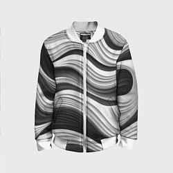 Детский бомбер Абстракция серые и черные линии