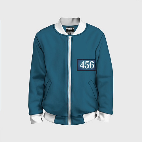 Детский бомбер Синяя униформа игрока 456 игра в кальмара / 3D-Белый – фото 1