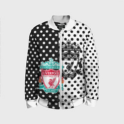 Детский бомбер Liverpool черно белые точки