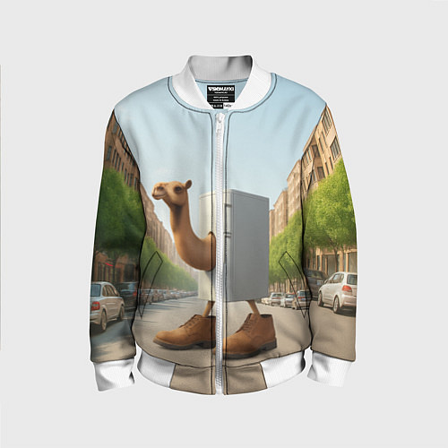 Детский бомбер Фриго Камело мем / 3D-Белый – фото 1