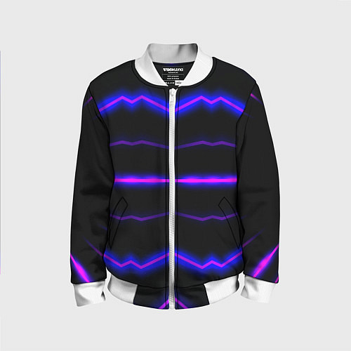 Детский бомбер Color multicoloured neon stripes / 3D-Белый – фото 1
