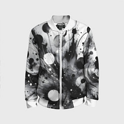 Детский бомбер Абстрактная чёрно-белая композиция